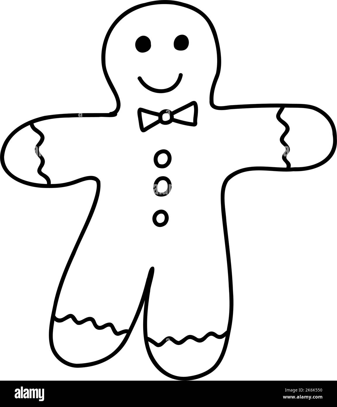 Gingerbread man cartoon black and white stock photos images