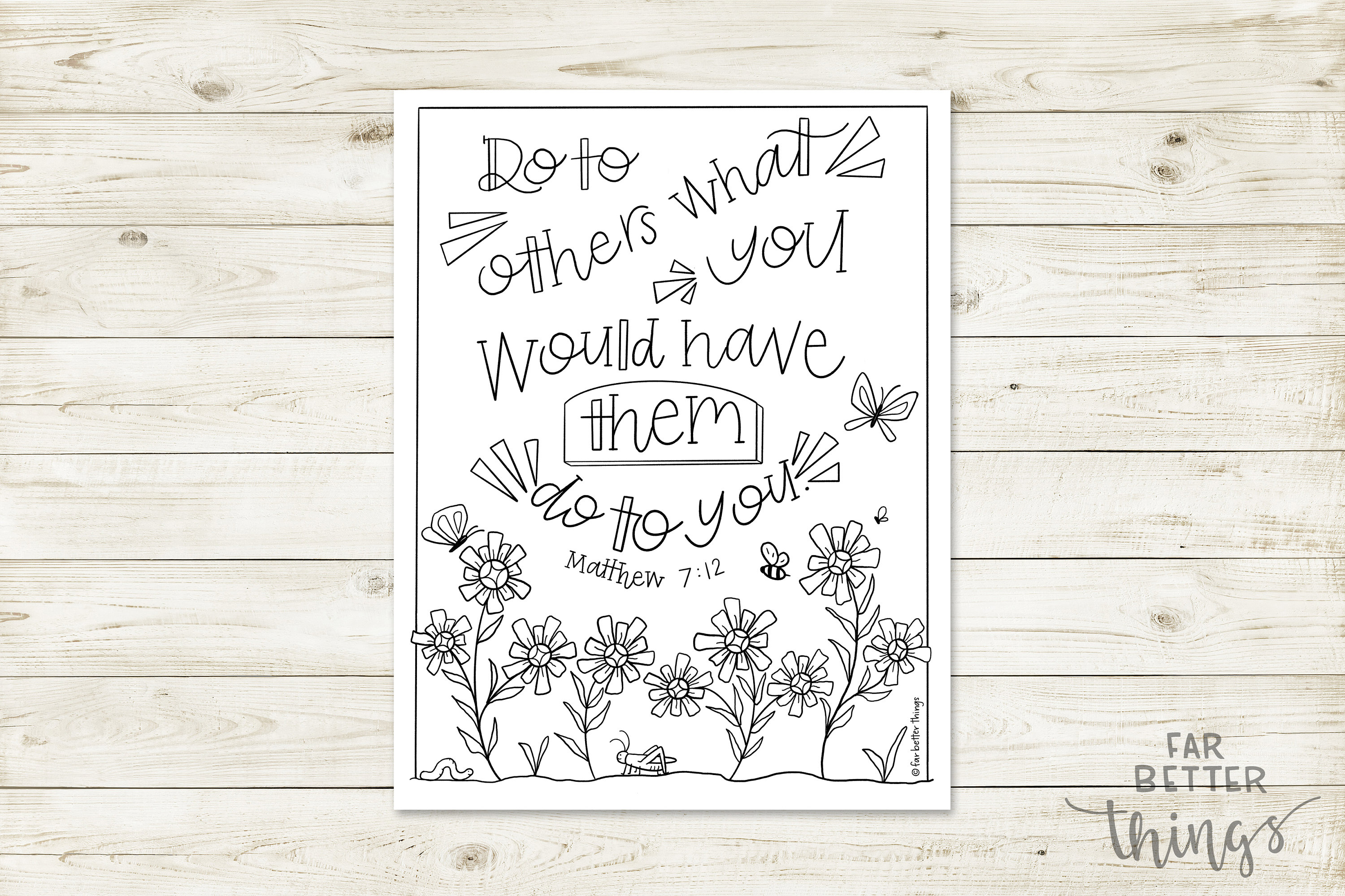 Bible verse coloring page matthew golden rule printable coloring page bible coloring christian kids activity sunday school craft instant download