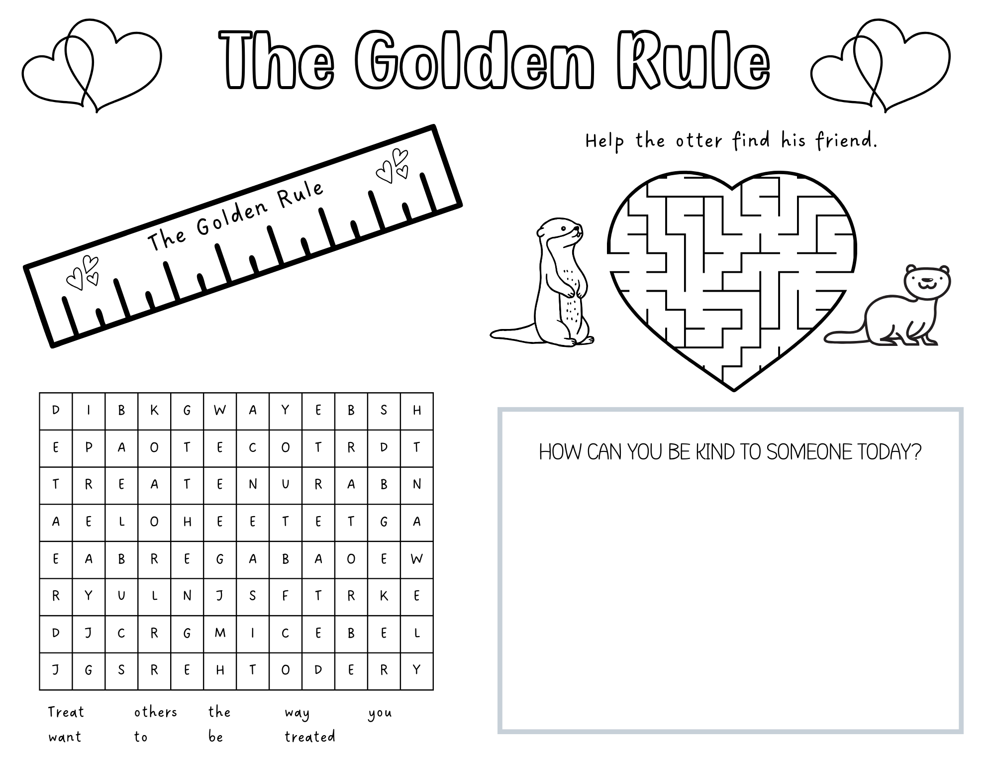 Golden rule worksheet for kids
