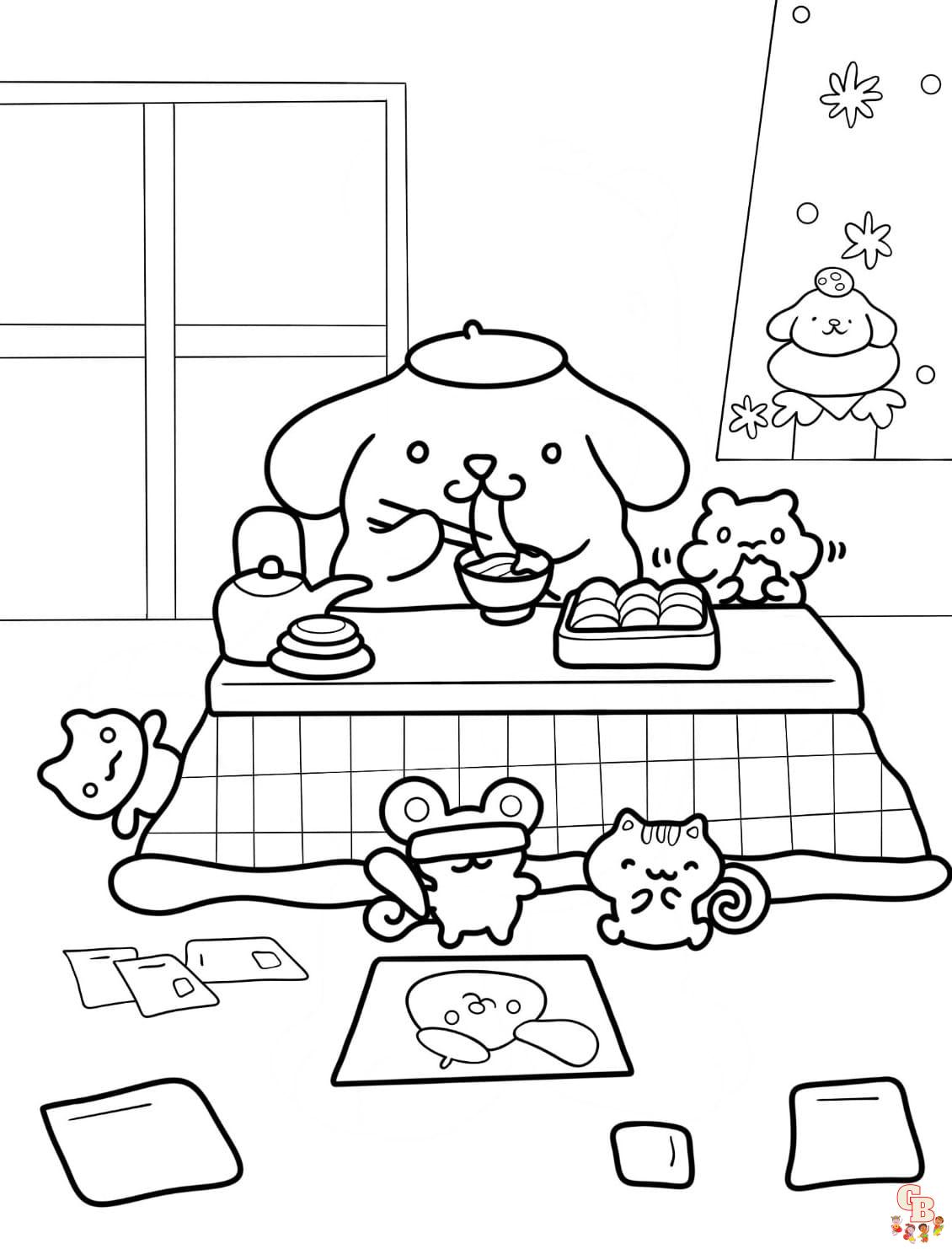 Printable pompompurin coloring pages free for kids and adults