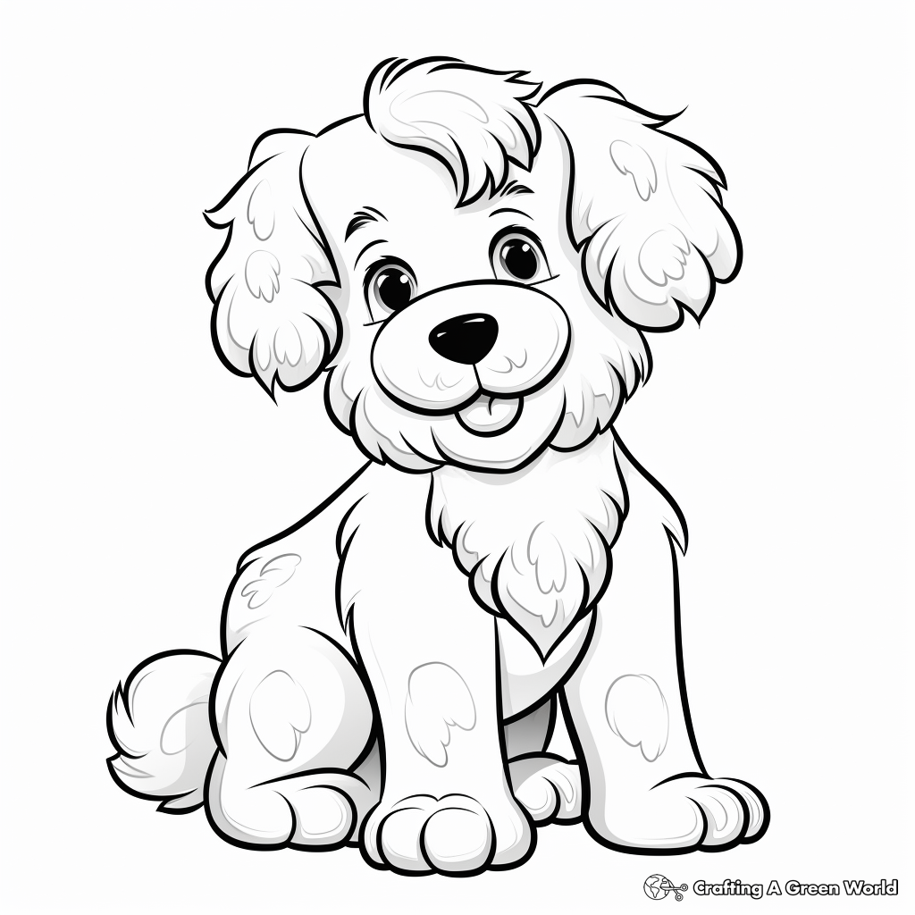 Fluffy dog coloring pages