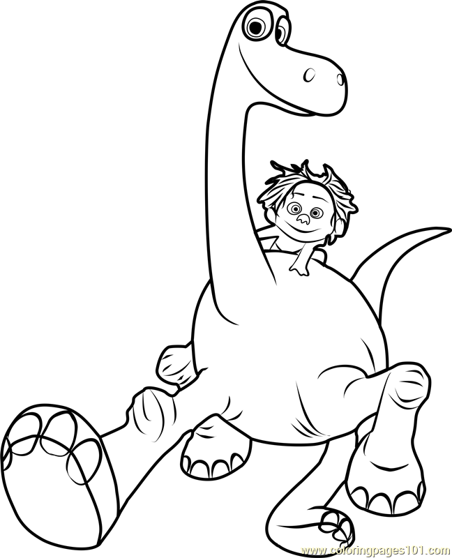 Spot and arlo coloring page for kids