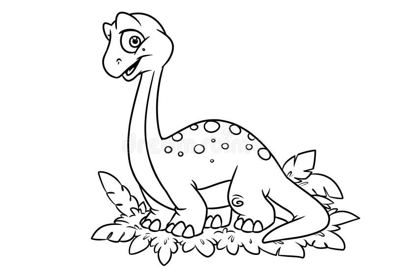 Dinosaur coloring page cartoon illustrations stock illustration
