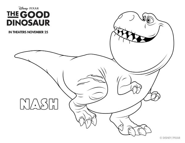 Disney the good dinosaur free printable nash coloring page