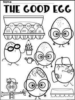 The good egg book writing sequencing coloring activity by casey crumbley