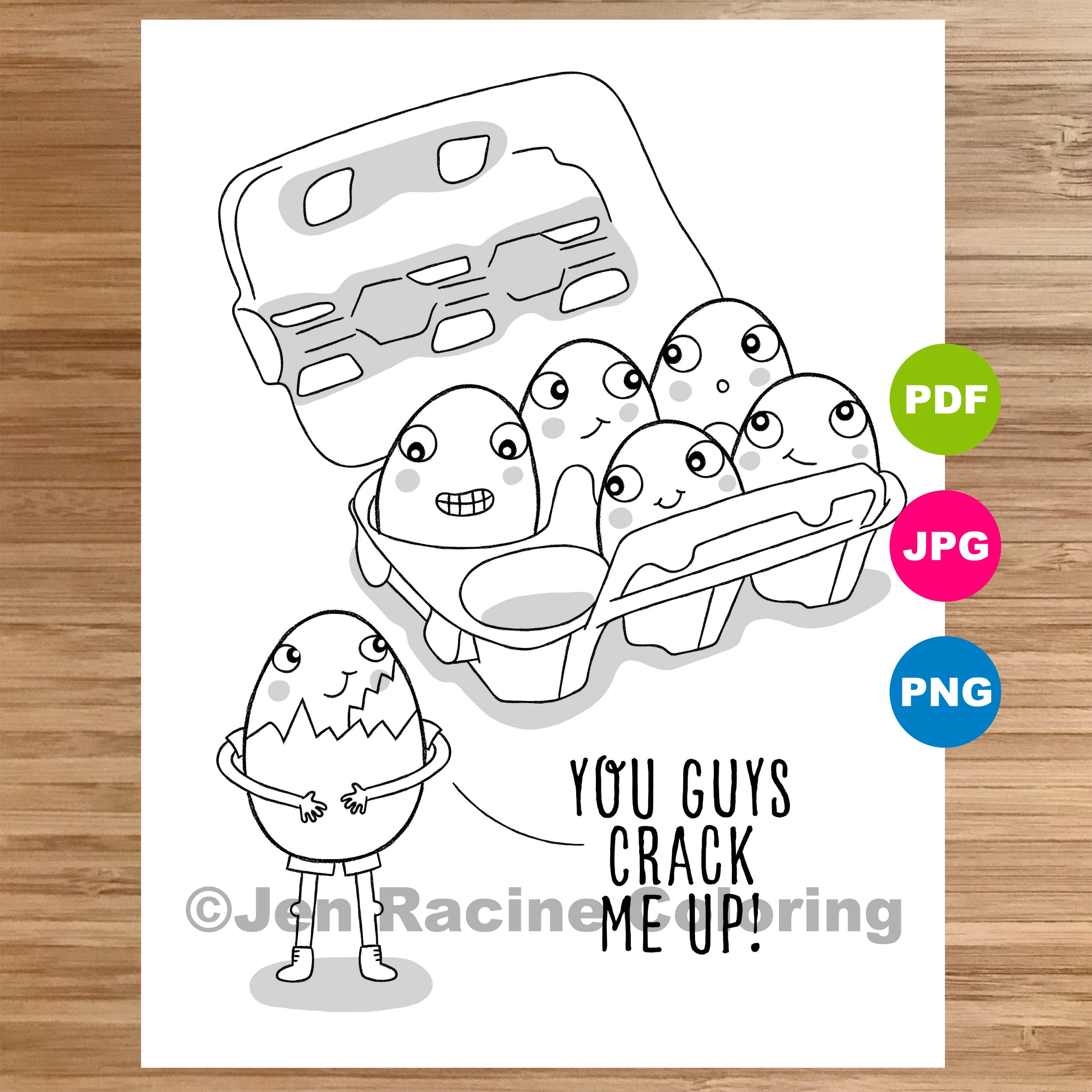 Crack me up coloring page funny puns coloring page for kids yummy puns coloring book cute kids coloring