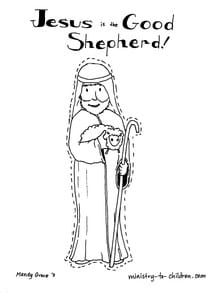 Jesus is the good shepherd coloring page easy print