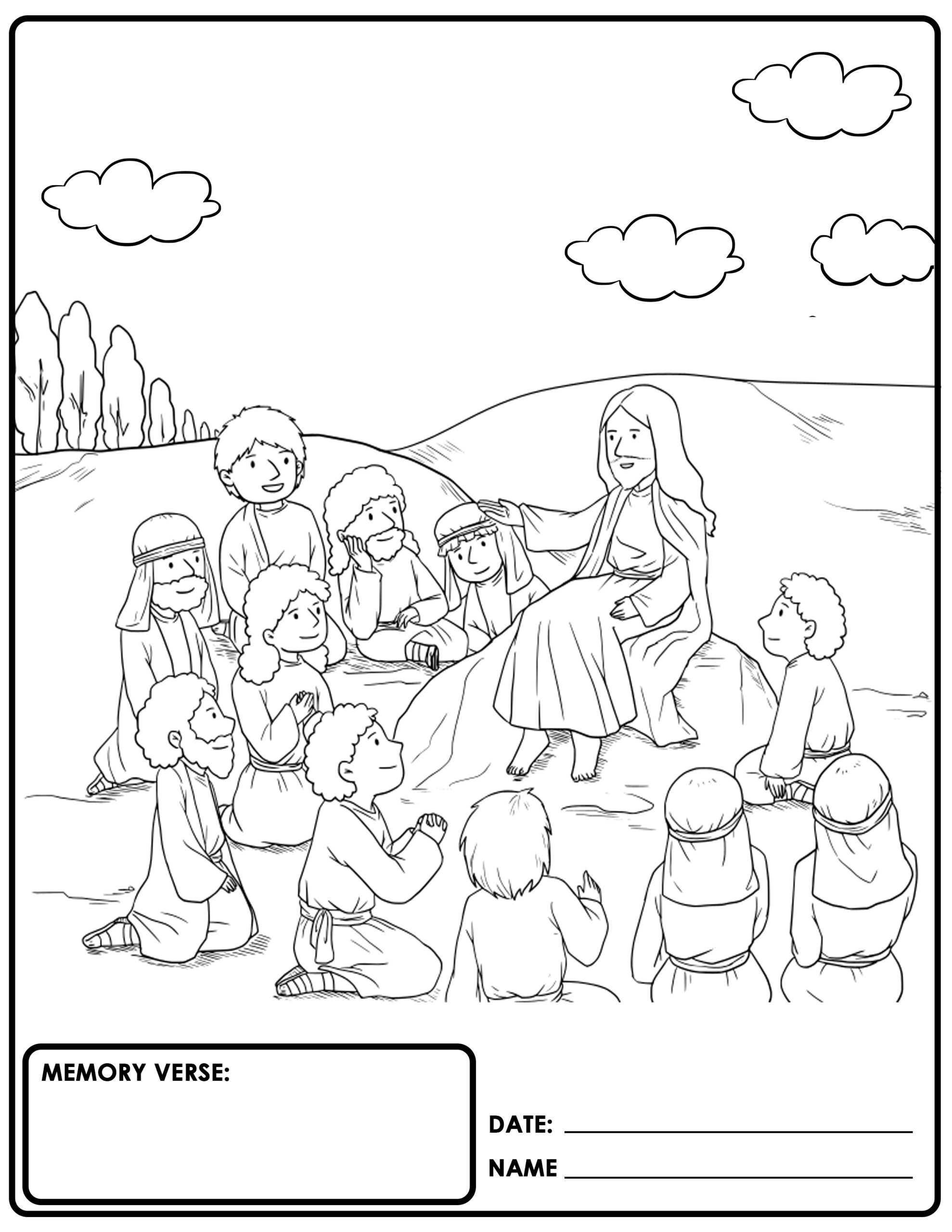 Childrens church bible coloring sheets