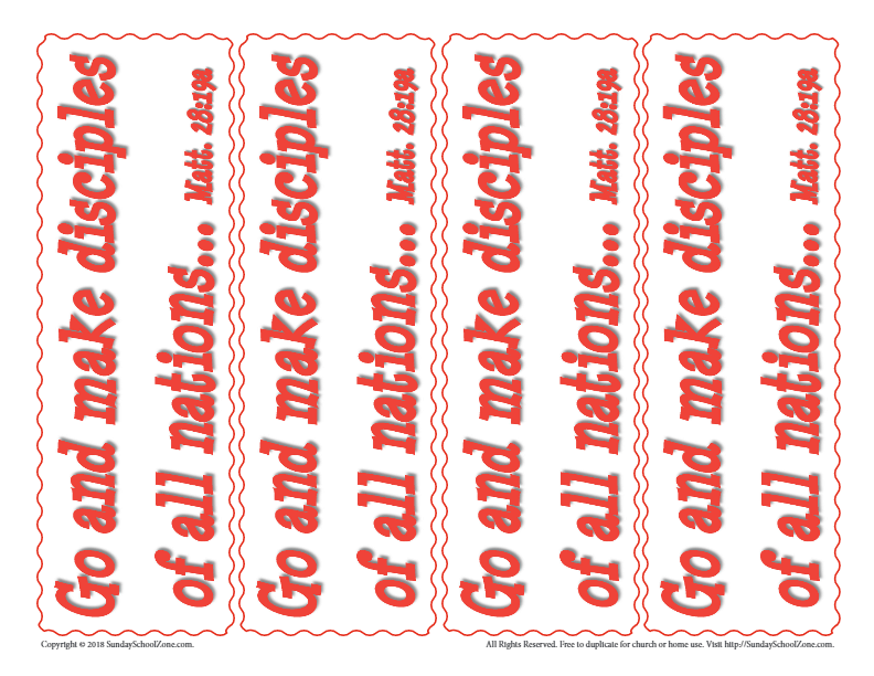 Free printable great mission bible activities on sunday school zone