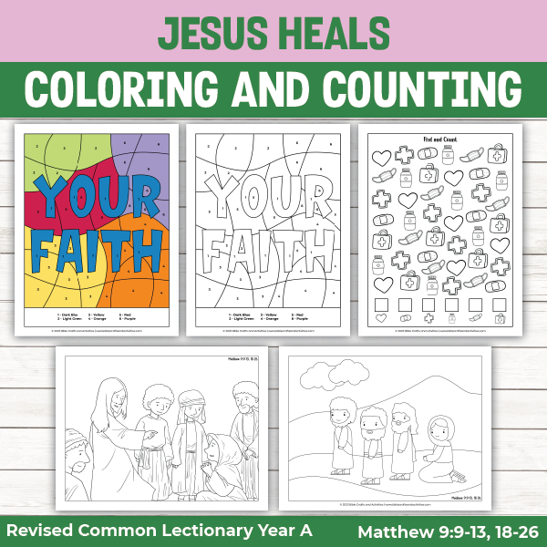Jesus heals activity pages