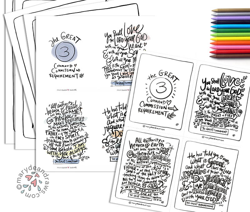 Printable bible verse coloring pages cards posters âthe great â mand mission requirement