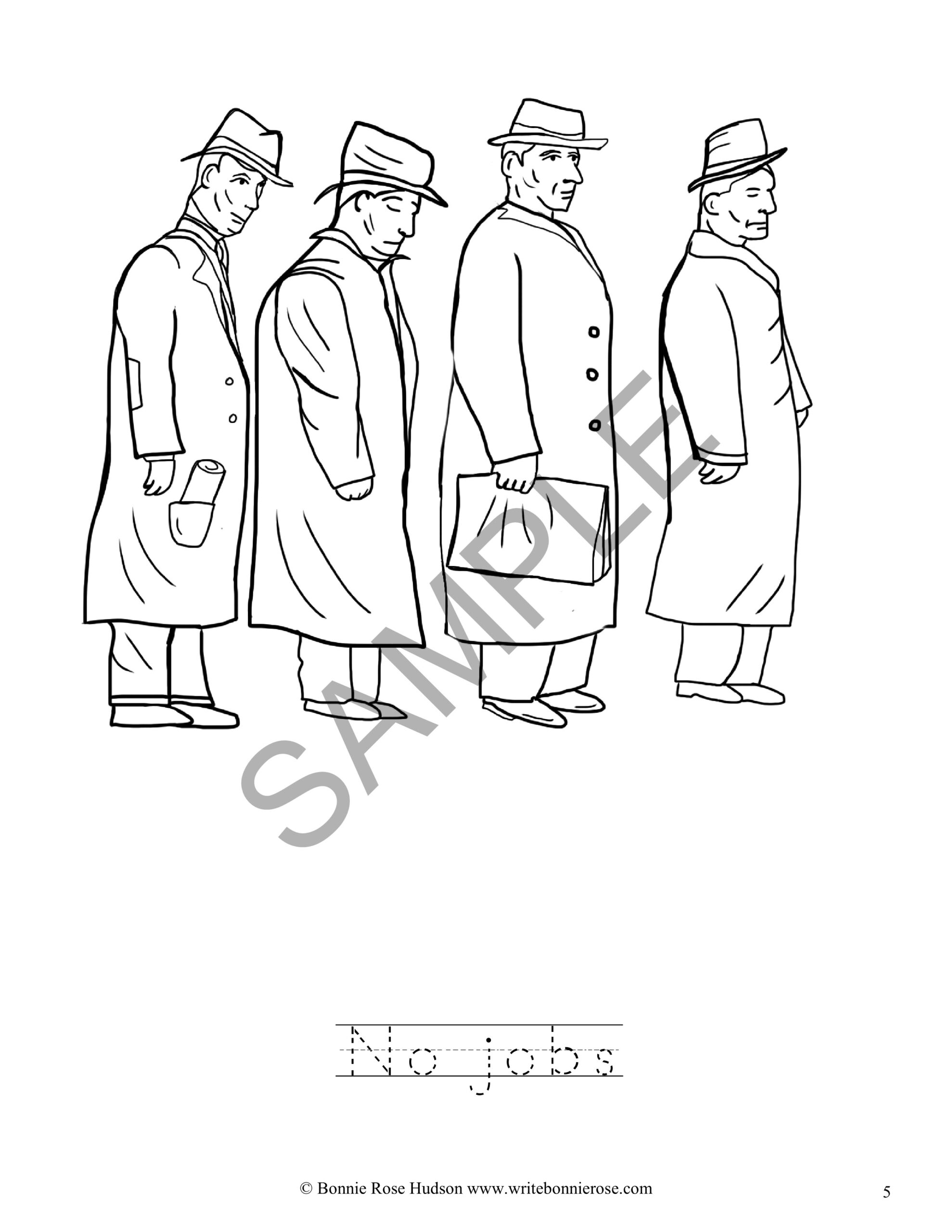 Great depression coloring book