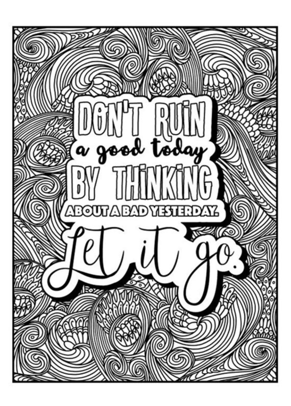 Inspirational quotes coloring pages depression anxiety motivational quotes coloring pages for adults digital download printable download now