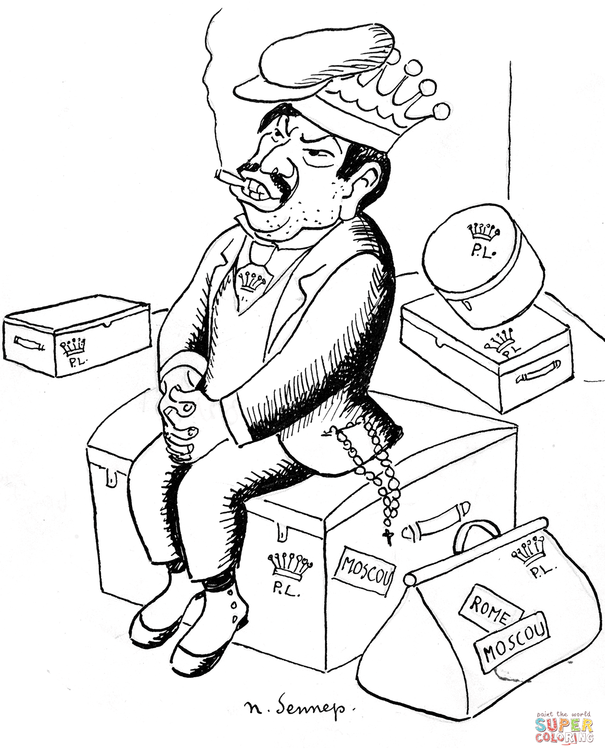 Design book illustration for alexander cohens from anarchy to monarchy cartoon of pierre jean marie laval coloring page free printable coloring pages
