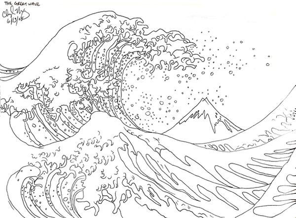 The great wave off kanagawa by herahkti on deviantart great wave off kanagawa wave drawing wave painting