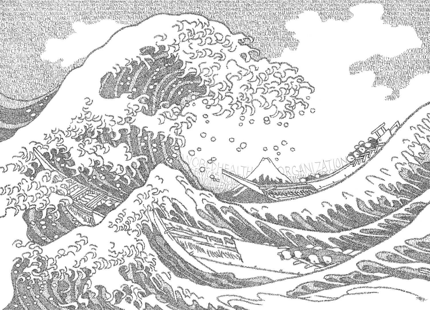 The great wave hokusai lyric portrait print