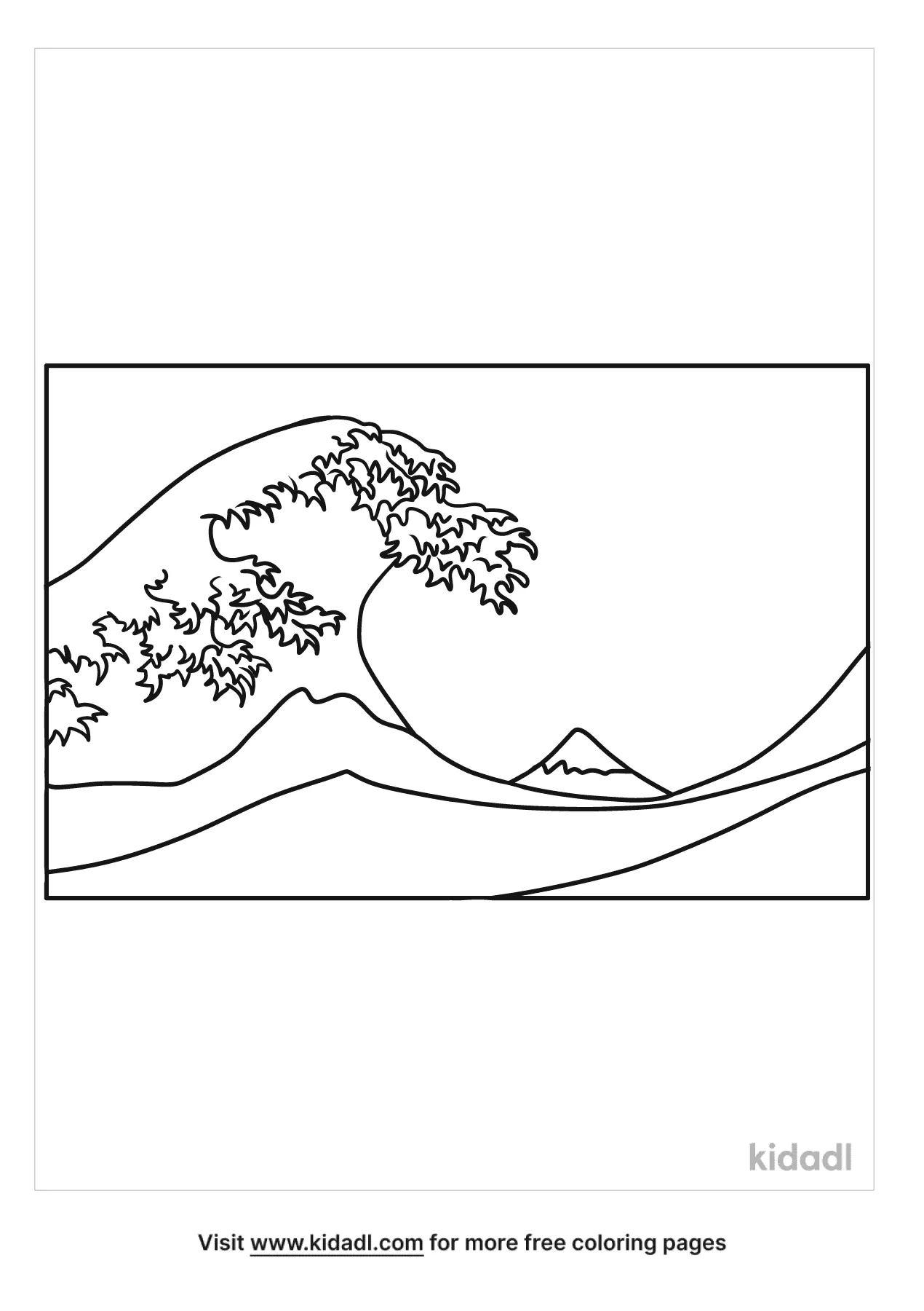 Free great wave of kanagawa coloring page coloring page printables
