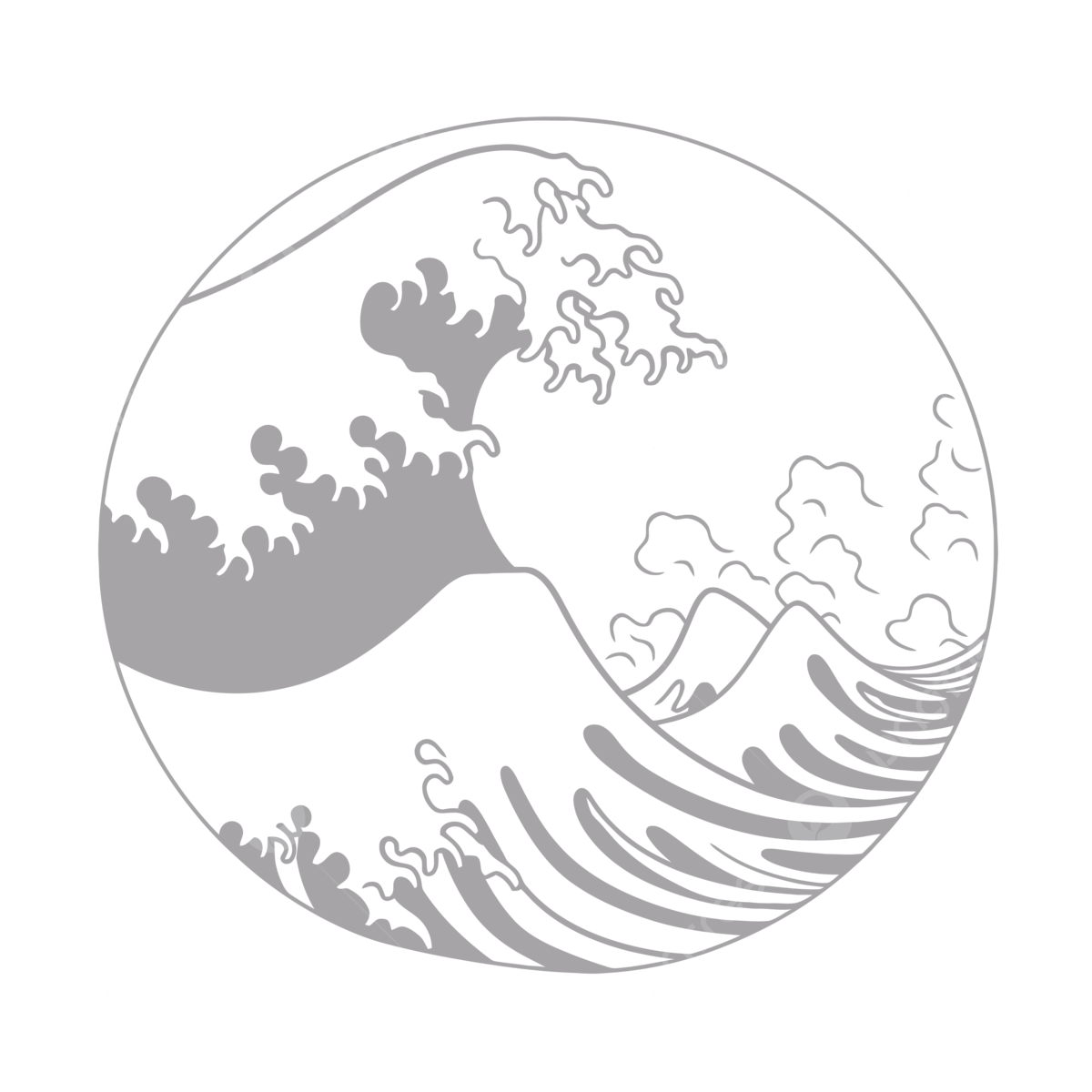 The great wave off kanagawa coloring in line outline sketch drawing vector wing drawing wave drawing ring drawing png and vector with transparent background for free download