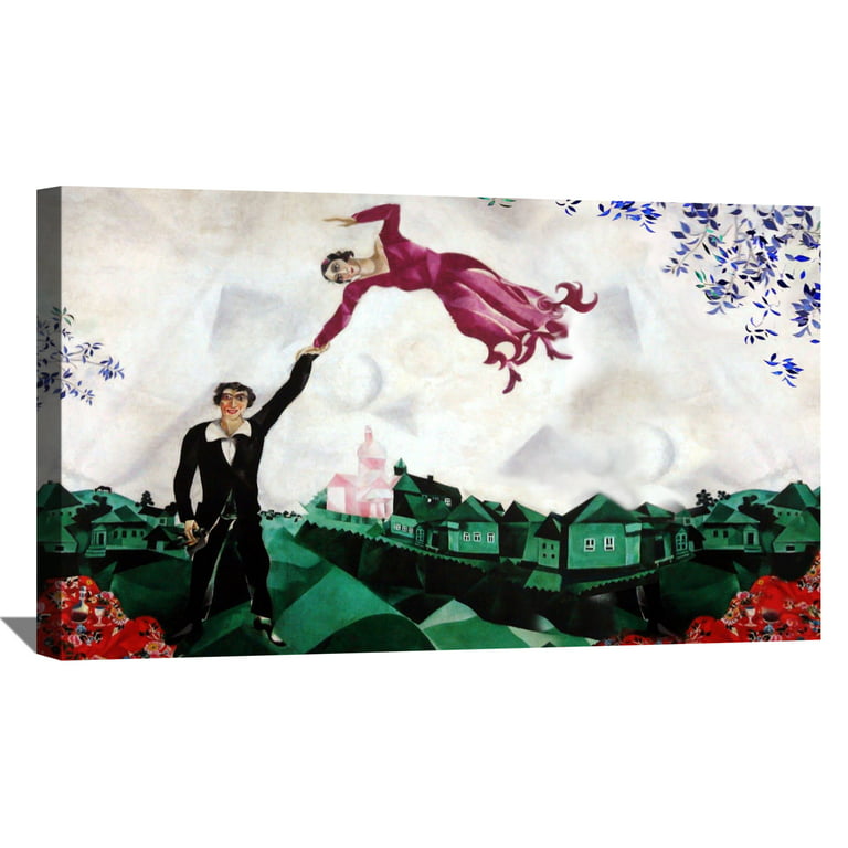 Marcnbspchagallnbsppaintingnbspwallnbspartnbspthe promenadenbspcanvasnbspartnbspframednbspfornbspbedroomnbsplivingroomnbspoffice