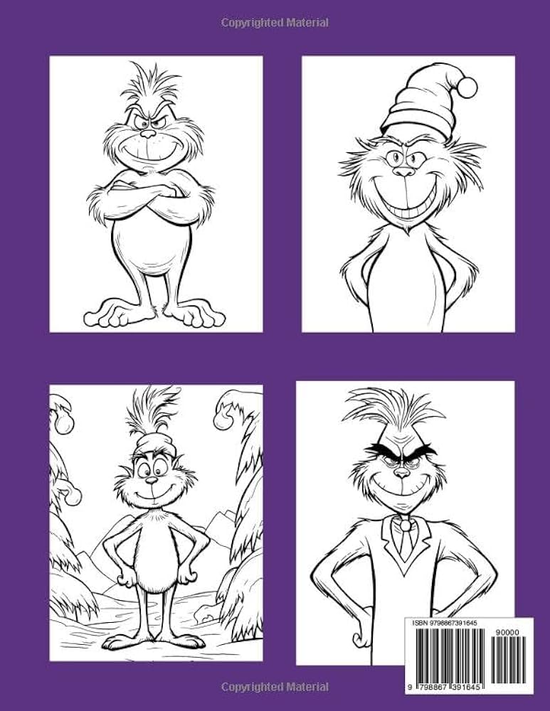 Grinch coloring books for kids perfect christmas gift for kids age