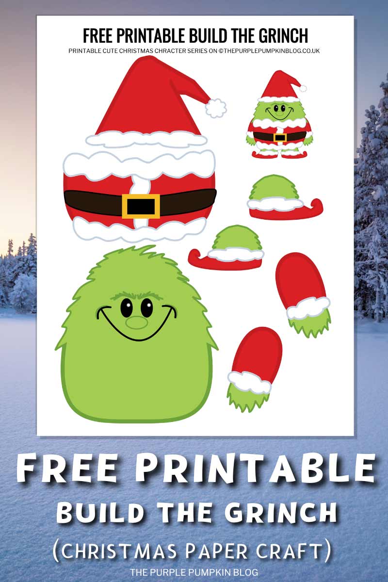 Free printable build the grinch paper template christmas craft