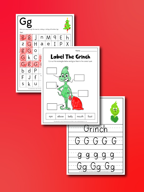 Grinch worksheets for kids free printable