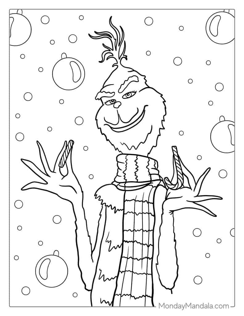 Grinch coloring pages free pdf printables
