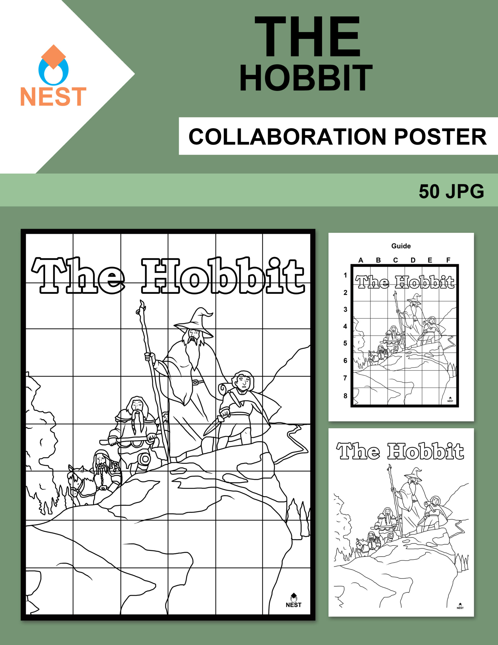 The hobbit collaboration poster made by teachers