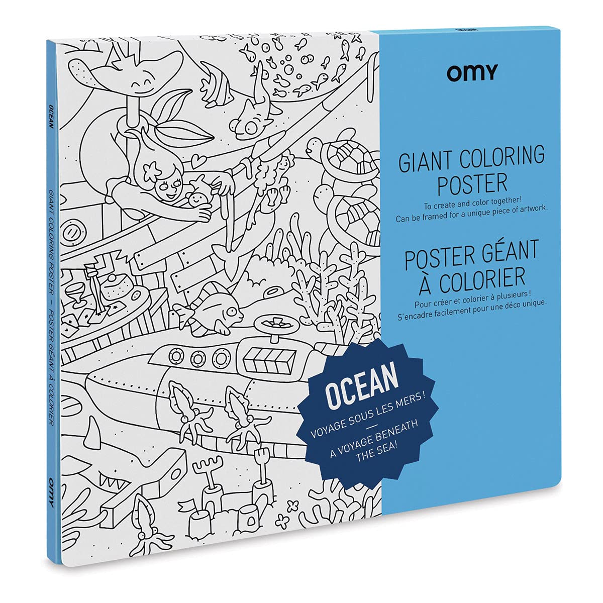 Omy giant coloring poster ocean x inches coloring fun for kids adults and the whole family toys games