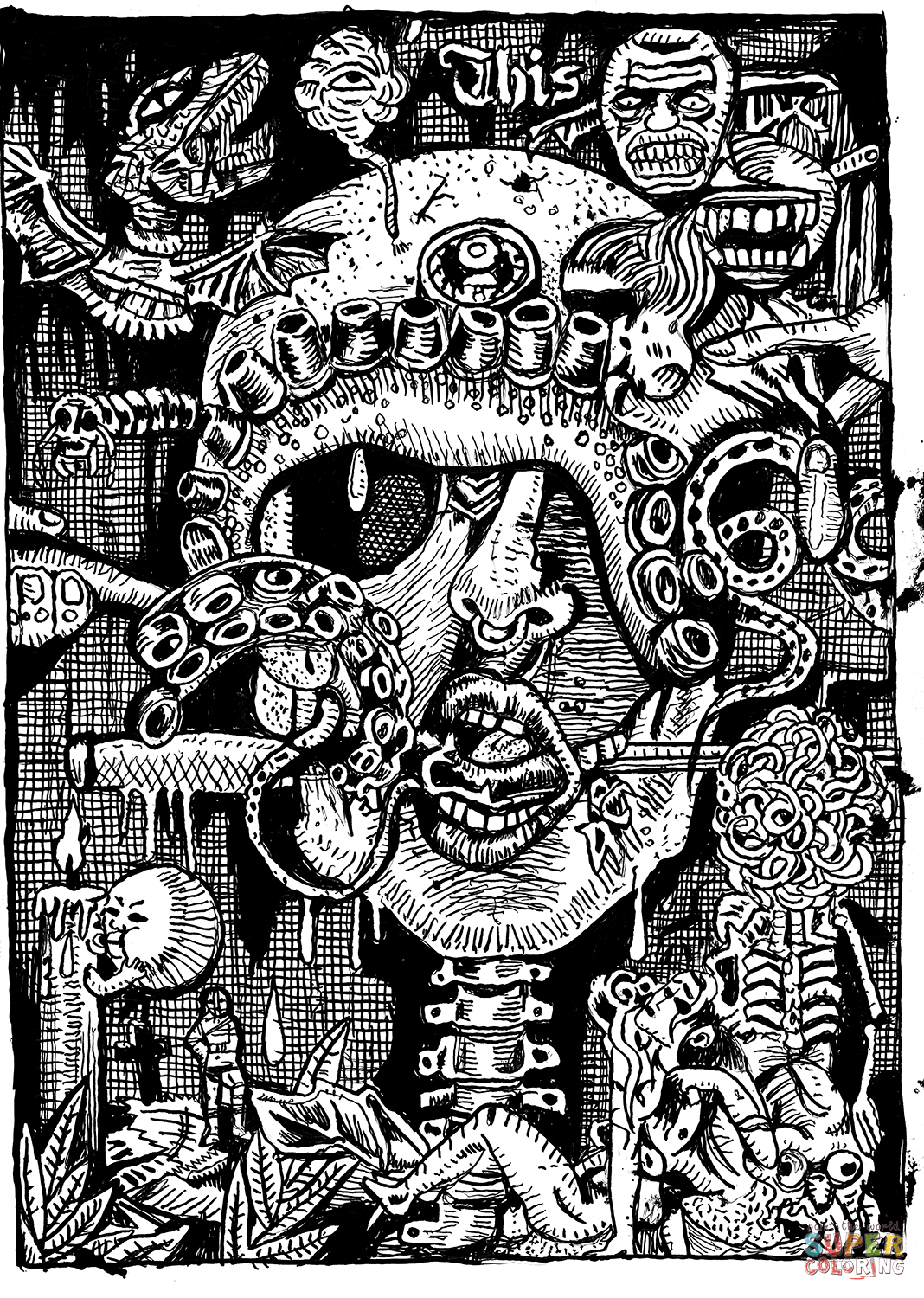 This is horror poster coloring page free printable coloring pages
