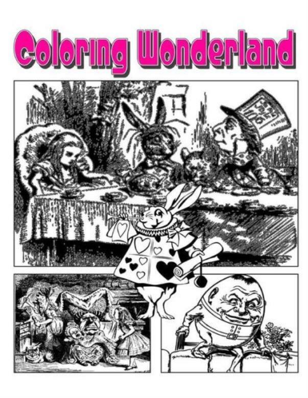 Coloring wonderland coloring book go down the rabbit hole with alice in co