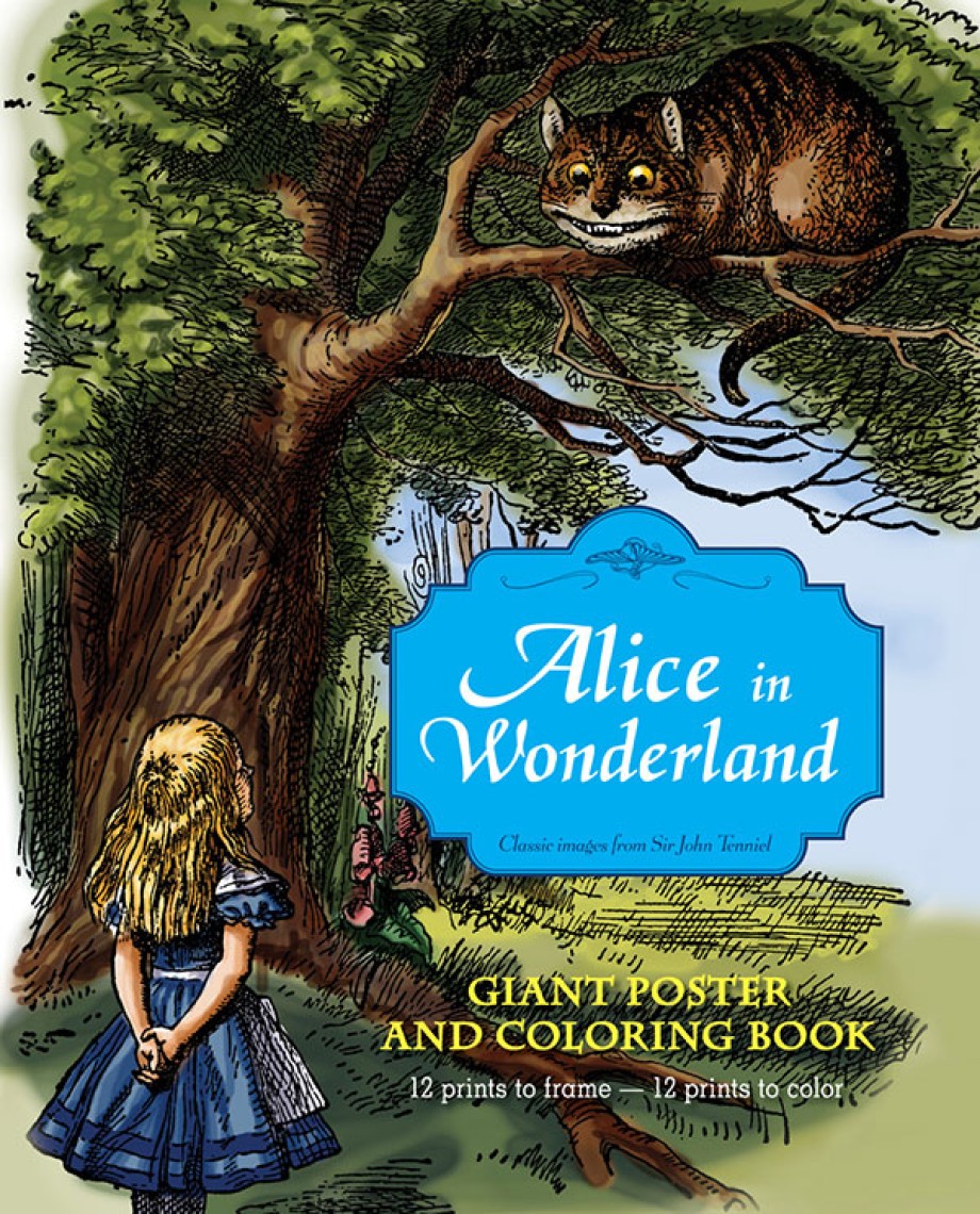 Alice in wonderland giant poster and coloring book paperback abrams