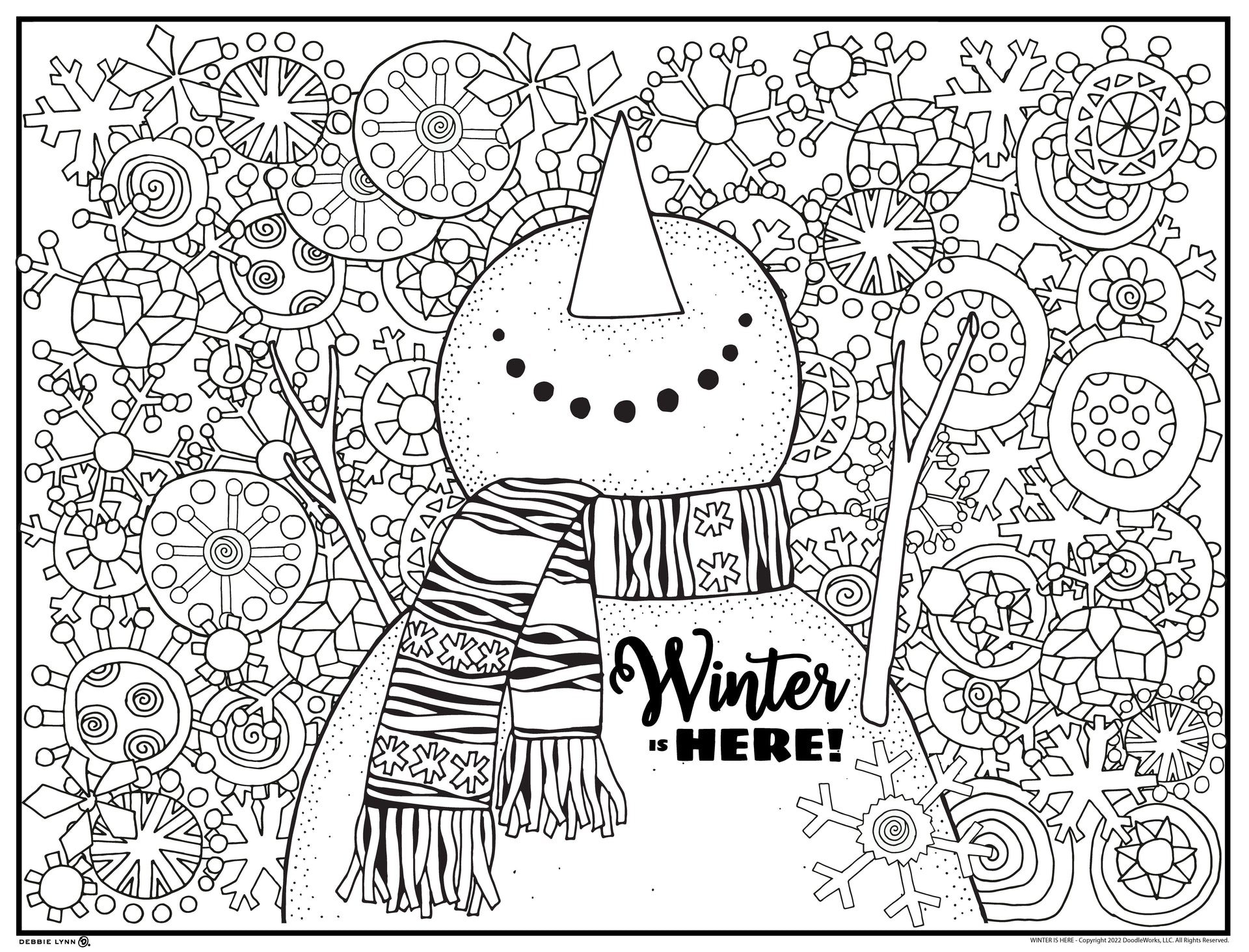 Winter is here personalized giant coloring poster x â debbie lynn