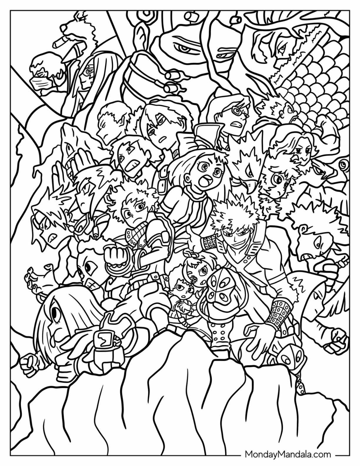 My hero academia coloring pages free pdf printables
