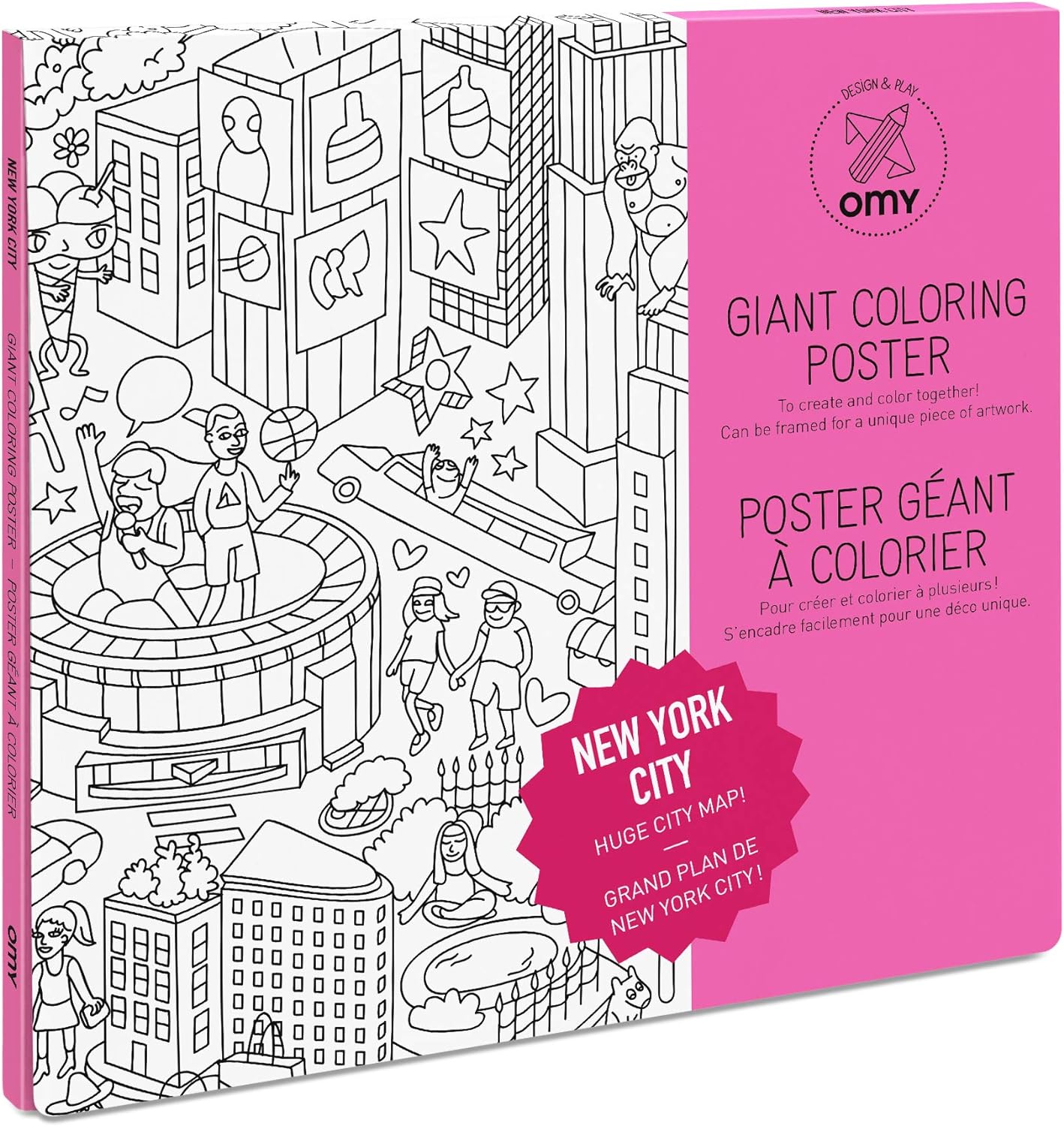Omy giant lorg poster map new york city x dia