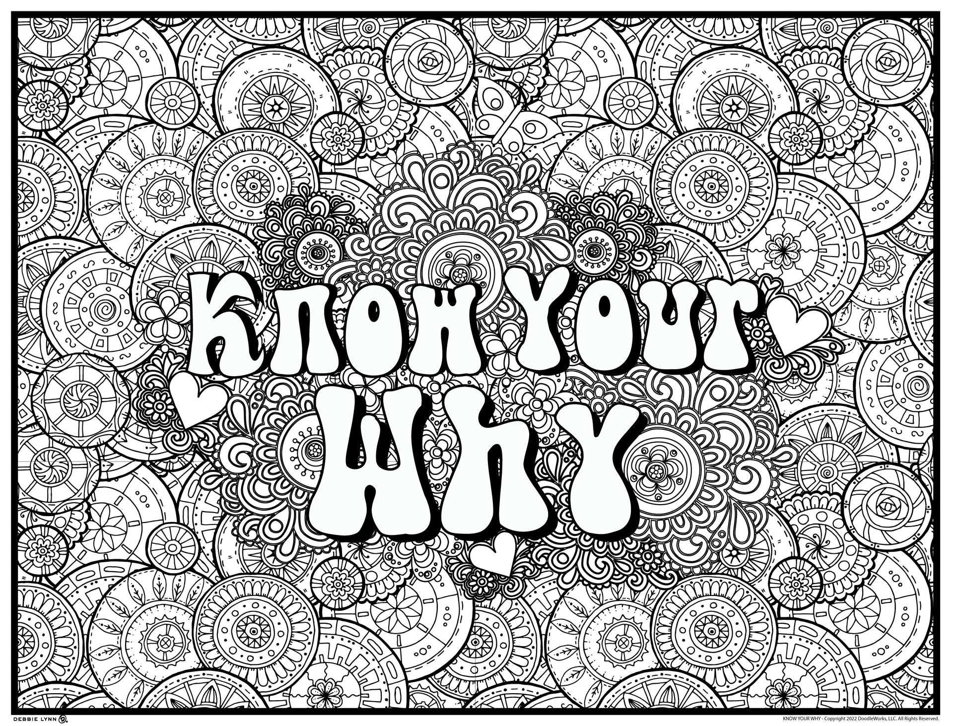 Know your why personalized giant coloring poster x â debbie lynn