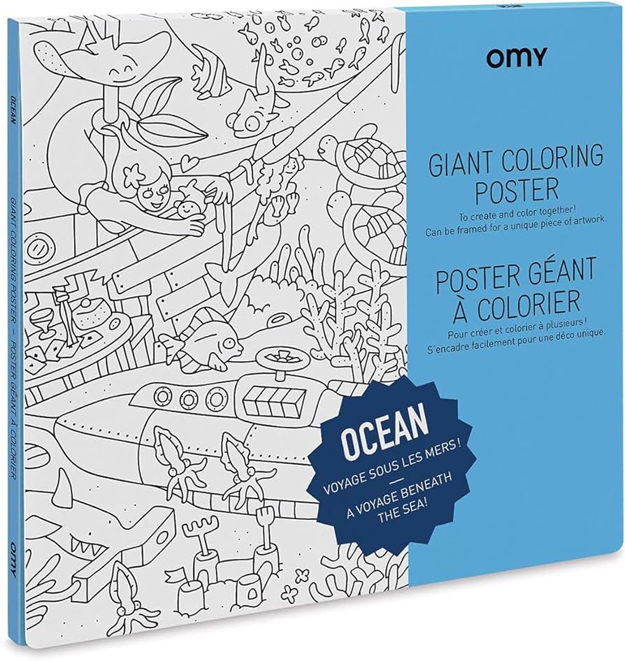 Omy giant coloring poster ocean x inches coloring fun for kids adults and the whole family toys games