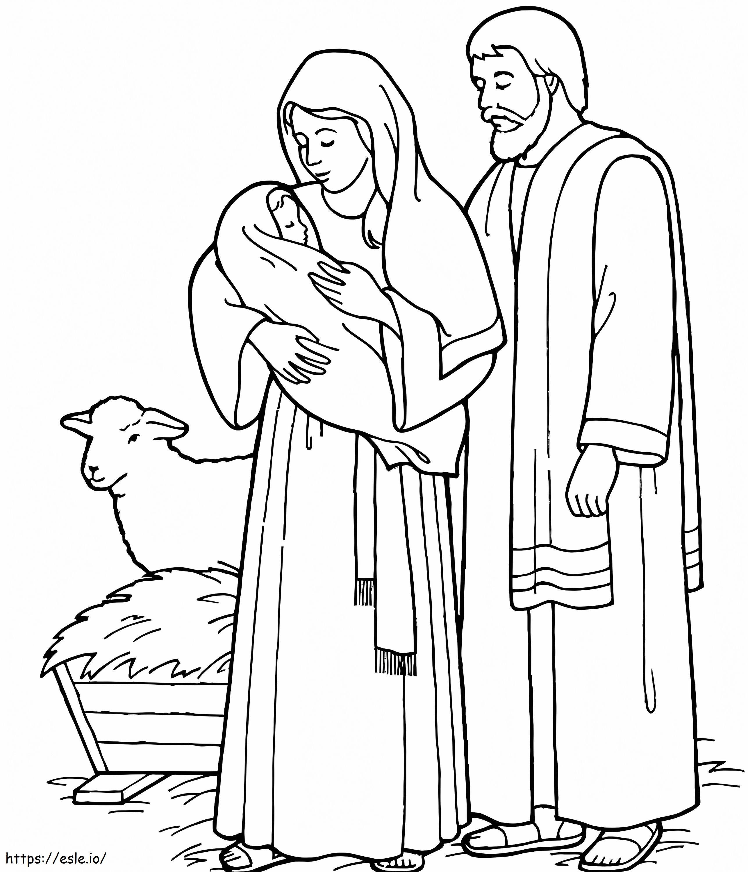 Basic holy family coloring page