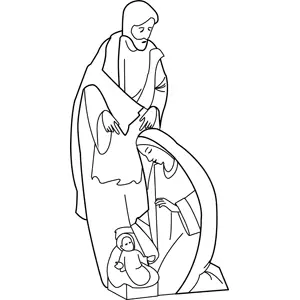The holy family coloring page