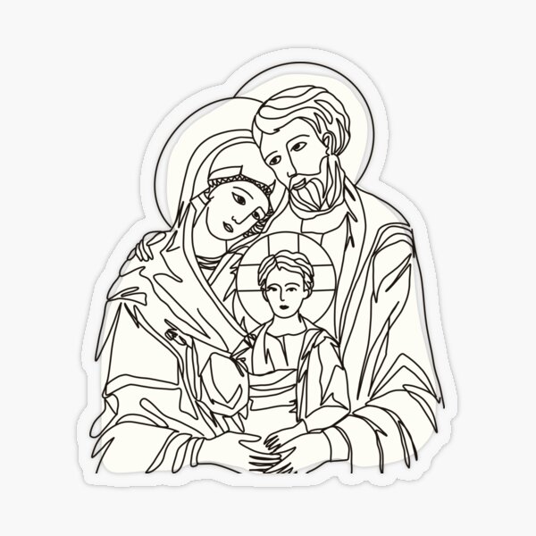 Holy family art sticker for sale by merefaith