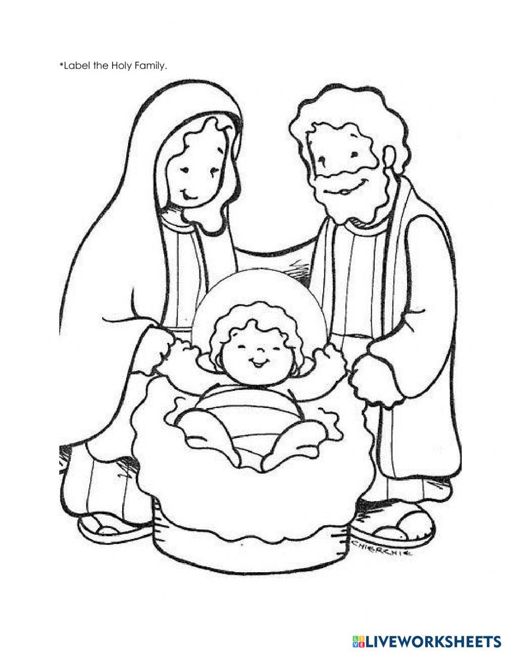 Holy family worksheet live worksheets
