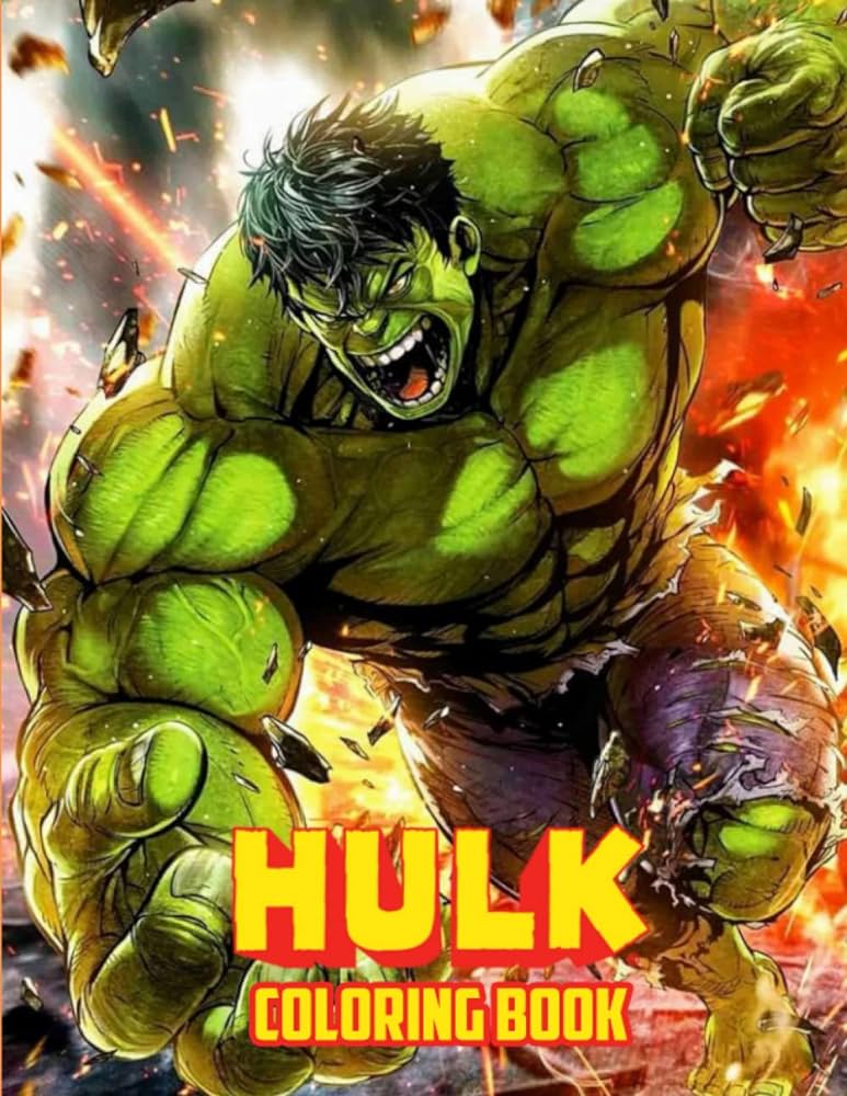 Hulk coloring book coloring pages filled with the hulk jumbo illustrations for kids and adults jon sepulveda books