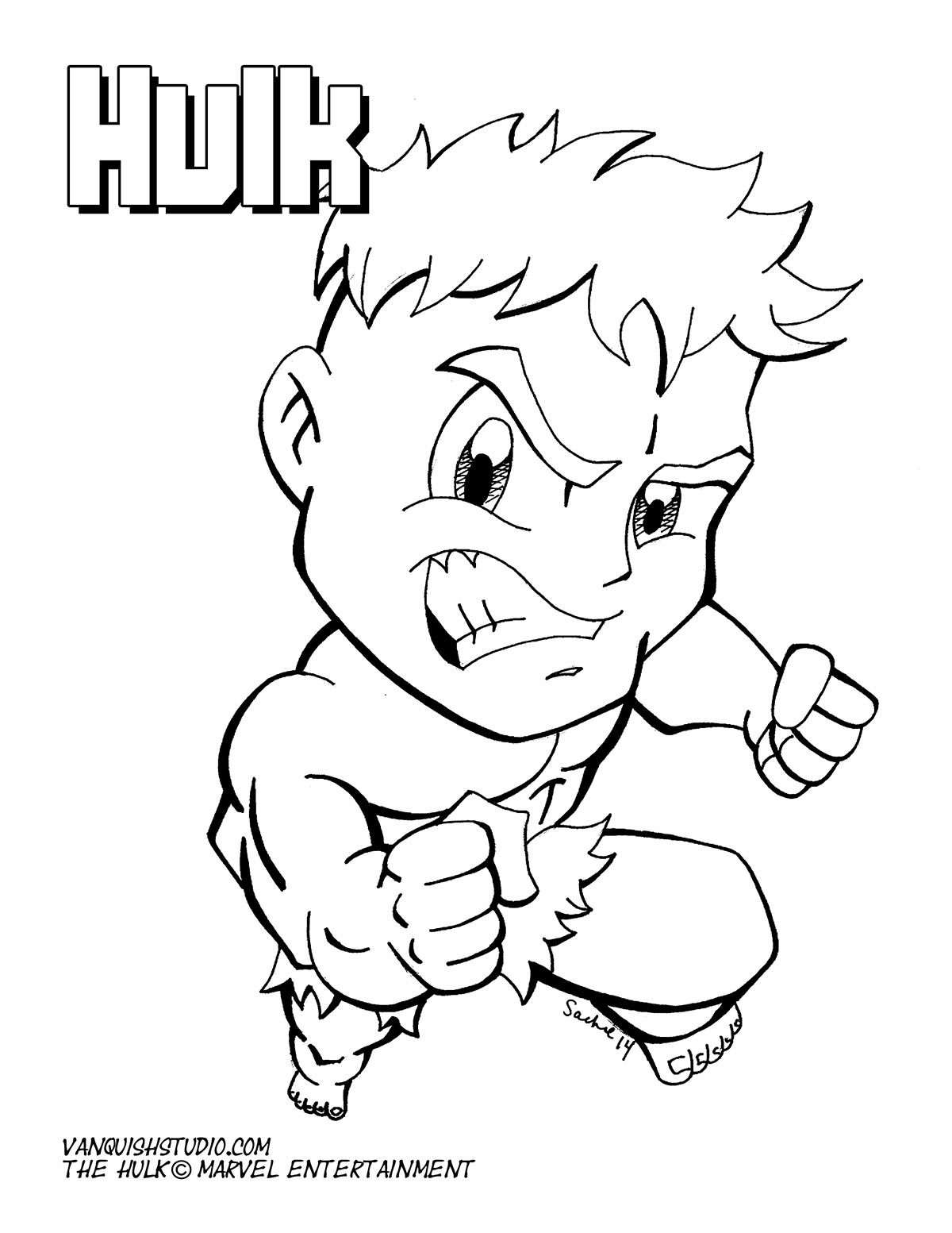 Hulk coloring page vanquish studio