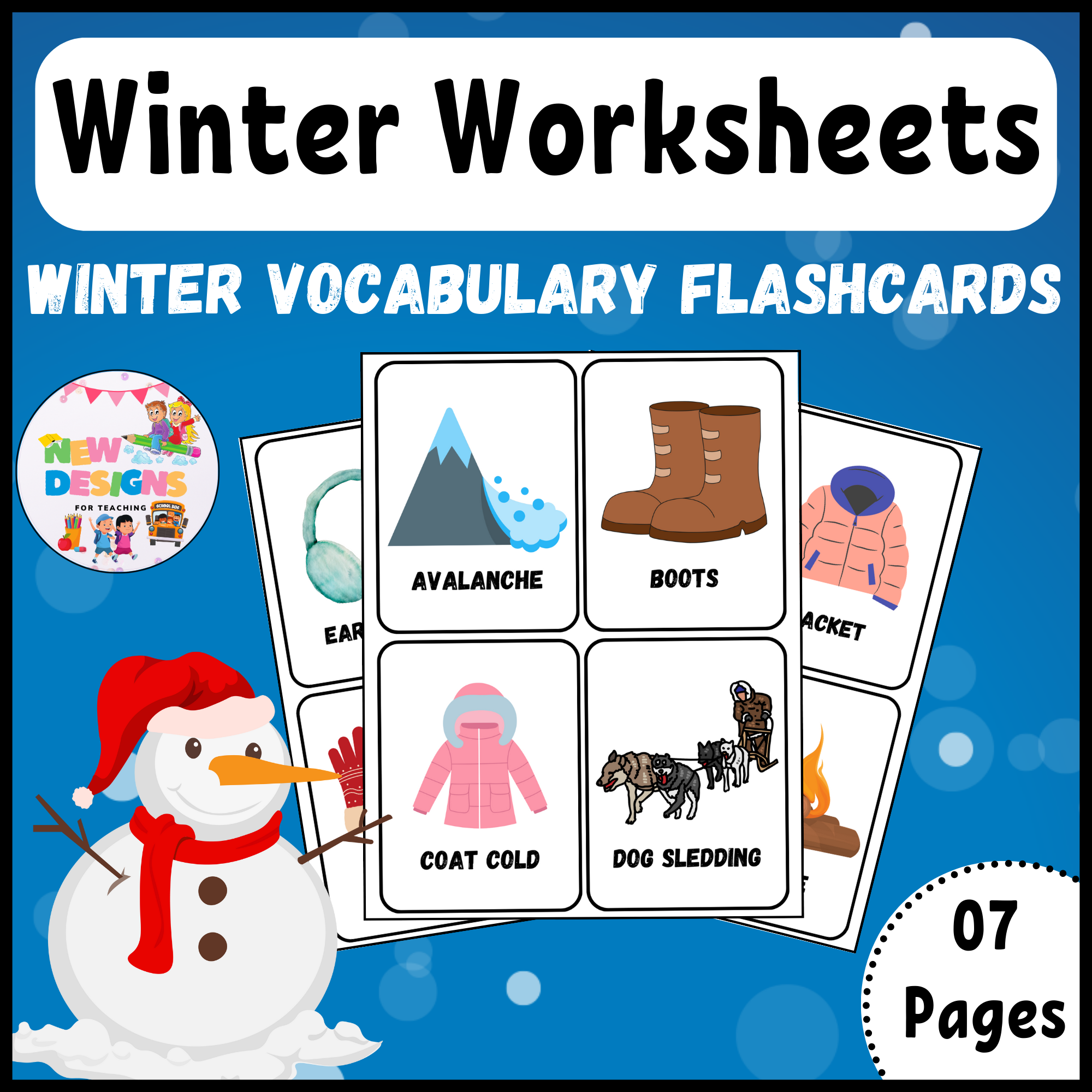 Winter vocabulary flashcards printable winter worksheets made by teachers