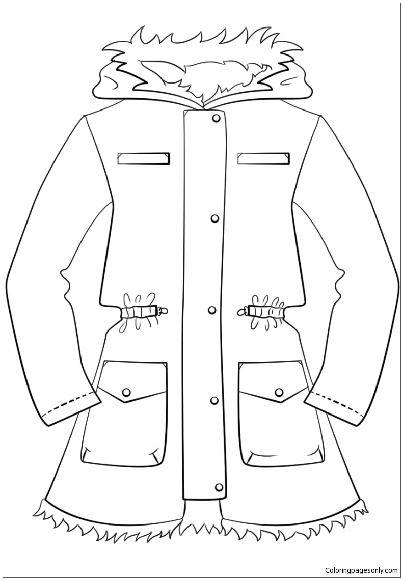 Winter jacket coloring pages