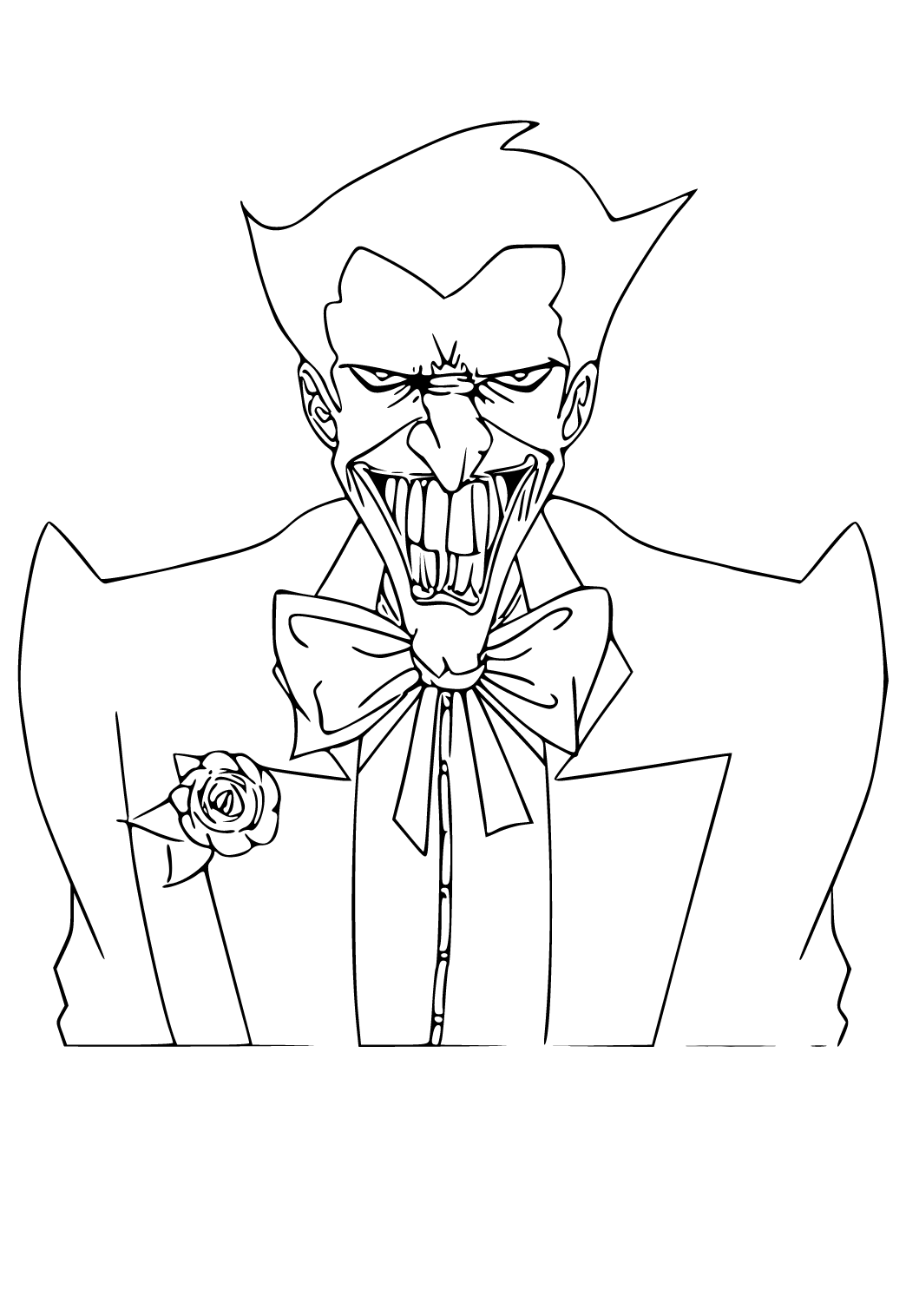 Free printable joker smile coloring page for adults and kids