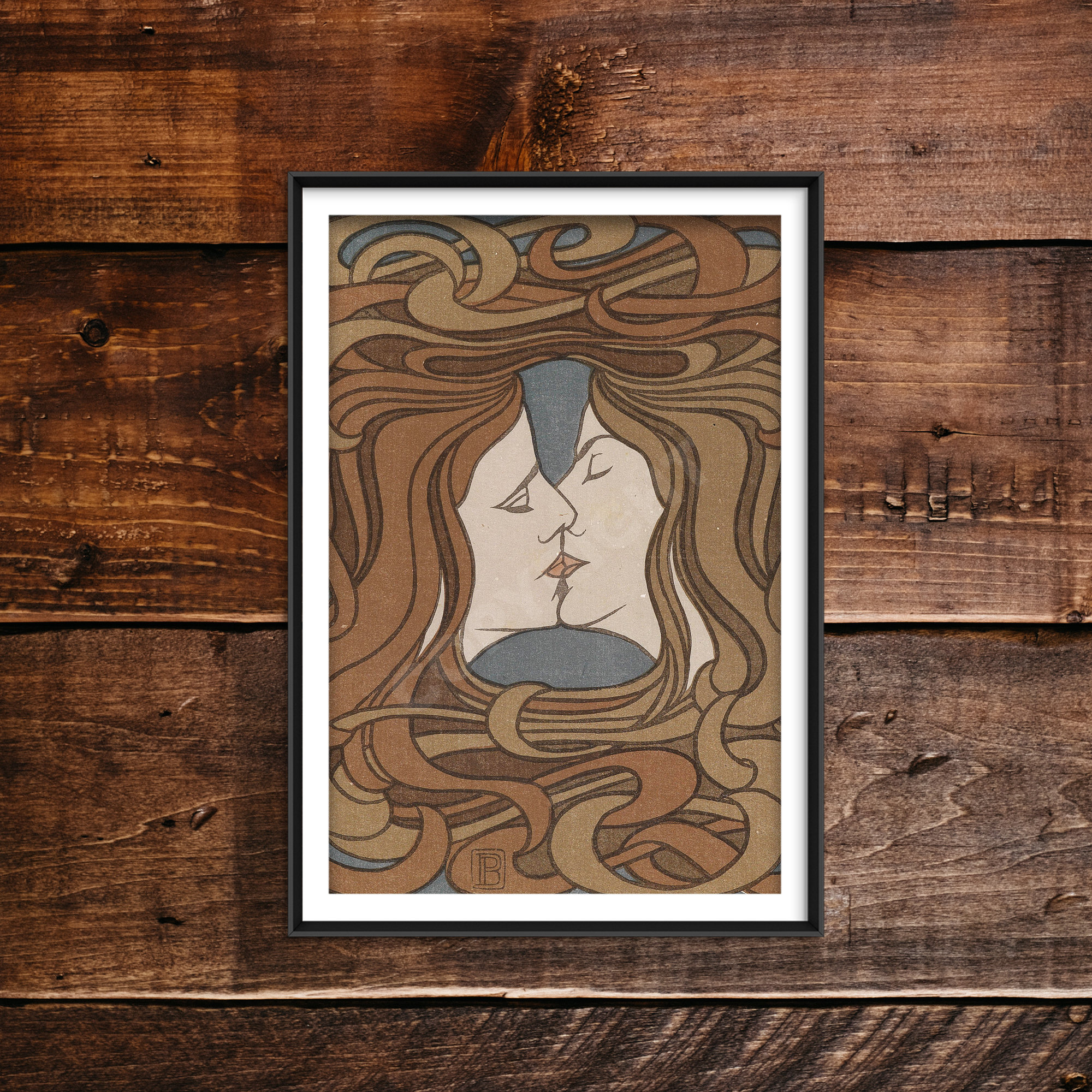 Peter behrens the kiss classic painting photo poster print art gift jugendstil s psychedelic art psychedelia print free love