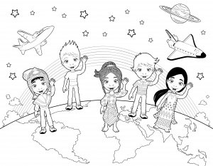Coloring page â lets be friends