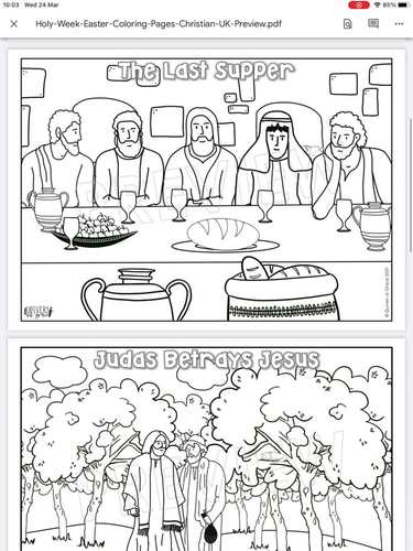 Holy week easter bible coloring pages by quivers of grace tpt
