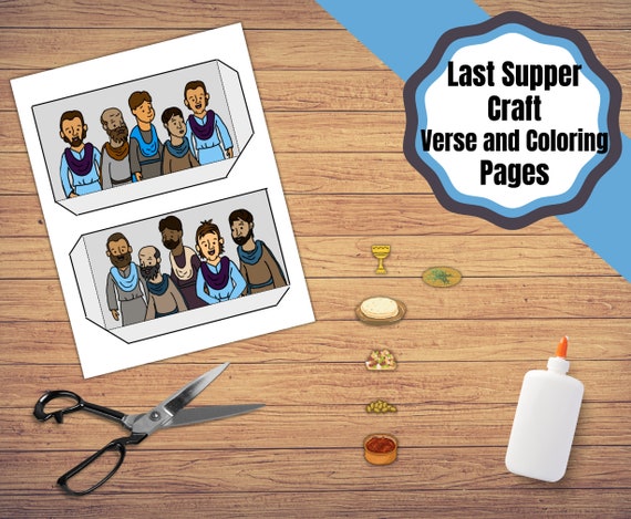 Printable last supper kids craft with story page in web and coloring sheet lords supperlast supper